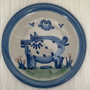Vintage M.A. Hadley 6 inch Pig Plate from Country Scene Collection New Condition